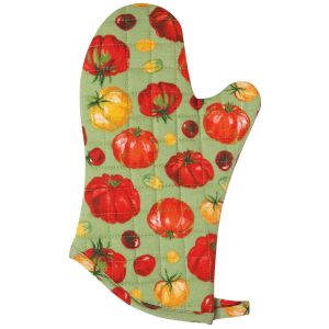 image shows Now Designs by Danica Chef Mitt | Heirloom Tomatoes against a blank, white background  