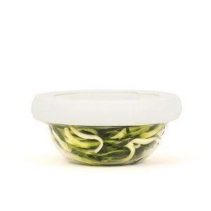 Food Hugger Bowl Lid - White | Small shown in use (bowl not included)