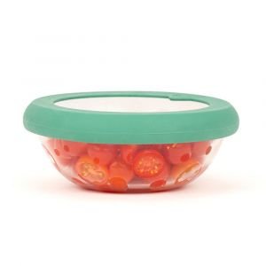 Food Hugger Bowl Lid - Gradual Green| Medium shown in use (bowl not in use)