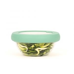 Food Hugger Bowl Lid - Gradual Green | Small shown in use (bowl not included)