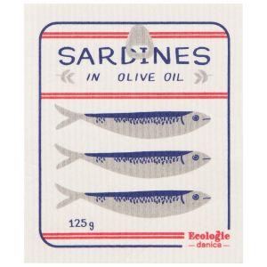 image shows Ecologie by Danica Sardine Swedish Sponge Dish Cloth | Del Mar against a blank, white background  