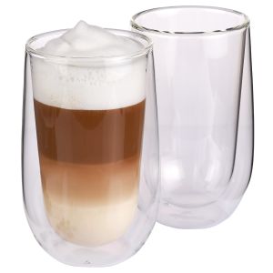 image shows Frieling Verona 2-Piece Latte Macchiato Glass | Clear  against a blank, white background