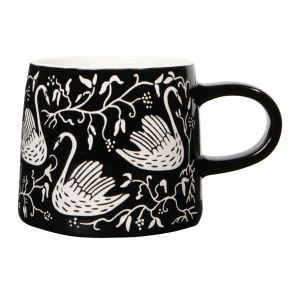 Danica Studio 14oz Imprint Mug | Swan Song white and black mug