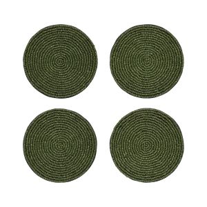 Danica Heirloom Beaded Coasters (Set of 4) | Cedar coasters green coasters beaded 202620262026