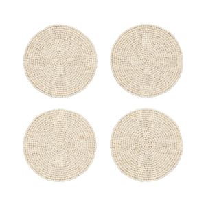 Danica Heirloom Beaded Coasters (Set of 4) | Ivory coasters beaded heirloom 4pc