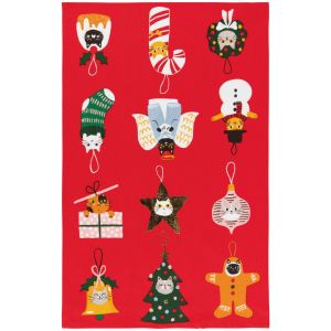 Danica Jubilee Christmas Dishtowel Bauble Cats