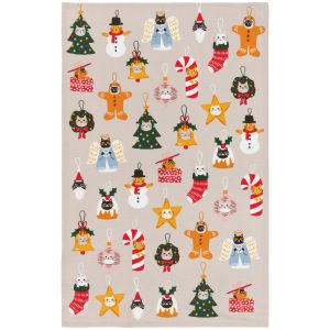 Danica Jubilee Printed Christmas Dishtowel Bauble Cats