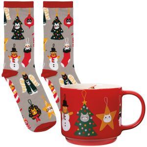 Danica Jubilee Mug and Socks Set of 2 Bauble Cats