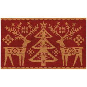 Now Designs by Christmas Monochrome Doormat Folk Forest