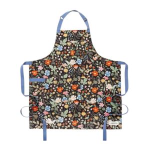  image shows Hedley & Bennett Essential Kitchen Apron | Rifle Paper Co. Strawberry Fields against a blank, white background