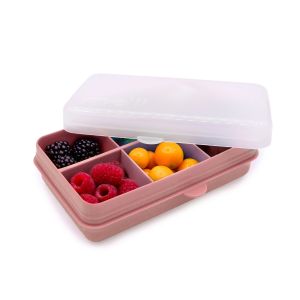Melii 2-Pack 6 Compartment Mini Snackle Box | Berry & Blush