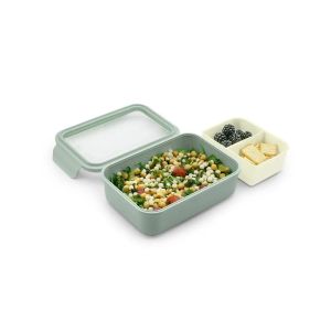   image shows Melii Bento Box with Removable Divider | Sage & Ivory against a blank, white background