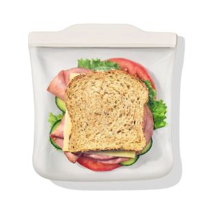  image shows OXO Good Grips 28oz Sandwich Silicone Reusable Bag | Oat against a blank, white background