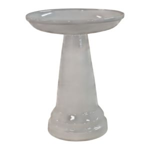 image shows Ohio Stoneware Birdbath Locking Top | Gray against a blank, white background