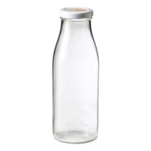  image shows Le Parfait 500ml French Glass Milk Beverage Bottle with Metal Twist Cap against a blank, white background