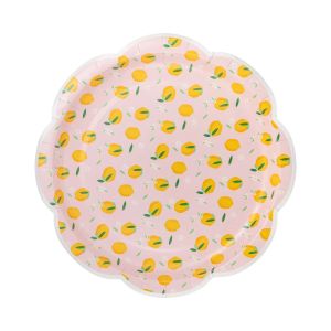 image shows My Mind's Eye 8-Piece 8" Lemons Paper Plates against a blank, white background