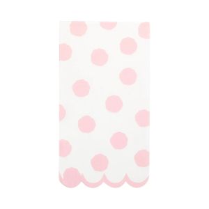 image shows My Mind's Eye 24-Piece Polka Dot Dinner Napkins | Pink against a blank, white background