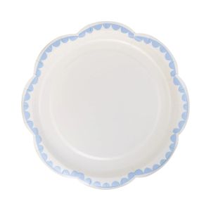 image shows My Mind's Eye 8-Piece 8" Dessert Paper Plates | Blue against a blank, white background