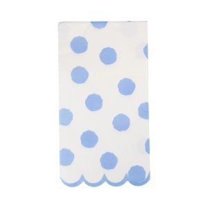  image shows My Mind's Eye 24-Piece Polka Dot Dinner Napkins | Blue against a blank, white background