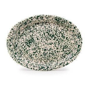 Crow Canyon 17.5" Oval Platter | Green & Cream