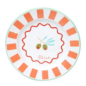 Talking Tables Enamel Plate (9.8 inches) | Olive