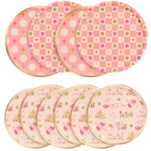  image shows xo, Fetti 32-Pieces Paper Plates | Palm Royale  against a blank, white background
