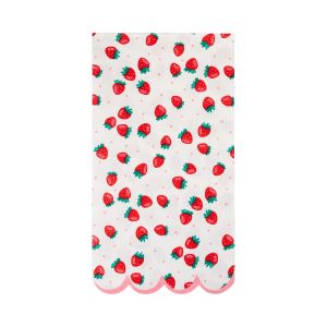 image shows My Mind's Eye 24-Pieces Strawberries Dinner Paper Napkins  against a blank, white background