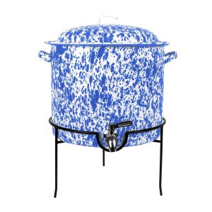  image shows Crow Canyon 15Qt. Beverage Dispenser with Stand | Blue against a blank, white background