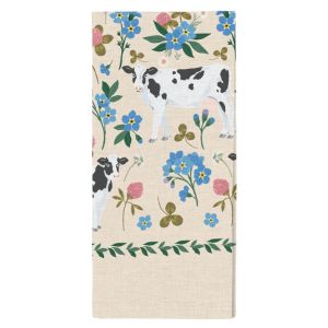 Paper Farm Press Tea Towel | Milk Cows Folk Floral