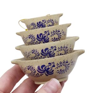 image shows Twinkl Toast Pyrex-Inspired Miniature Cinderella Bowl Stack Ornament | Homestead against a blank, white background