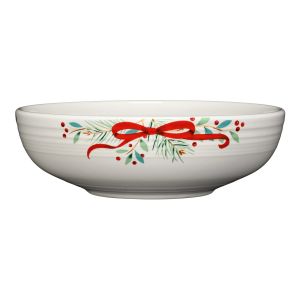 Fiesta® 68oz Large Bistro Bowl (Holly Berry Christmas Garland)  against a white background