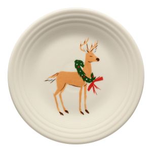 Fiesta® 9" Classic Rim Luncheon Plate | Jolly Christmas Reindeer