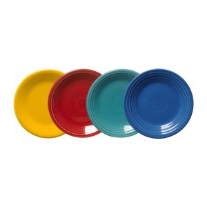 image shows Fiesta® 4-Piece 7.25" Classic Rim Salad Plate Set | Vibrant against a blank, white background