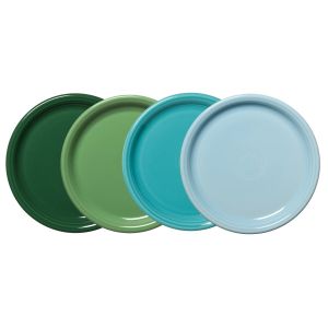 image shows Fiesta® 4-Piece 10.5" Bistro Coupe Dinner Plate Set | Aegean  against a blank, white background