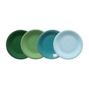  image shows Fiesta® 4-Piece 7.25" Classic Rim Salad Plate Set | Aegean against a blank, white background