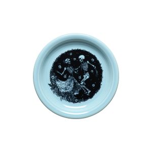 image shows Fiesta® 6.125" Bistro Coupe Appetizer Plate | Skeleton Duet Sky against a blank, white background