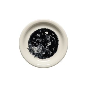 image shows Fiesta® 6.125" Bistro Coupe Appetizer Plate | Skeleton Duet Linen against a blank, white background