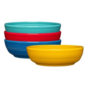 image shows Fiesta® 4-Piece 6.75" Coupe Salad Bowl Set (24oz) | Vibrant against a blank, white background