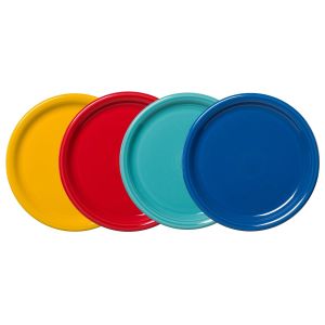 image shows Fiesta® 4-Piece 10.5" Bistro Coupe Dinner Plate Set | Vibrant against a blank, white background