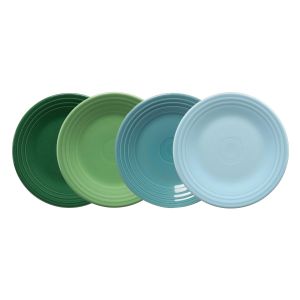 image shows Fiesta® 4-Piece 9" Classic Rim Luncheon Plate Set | Aegean against a blank, white background