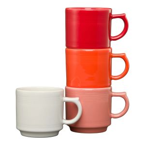 image shows Fiesta® 4-Piece 16oz Stackable Mug Set | Sunset Horizon against a blank, white background