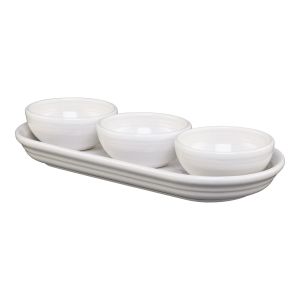  image shows Fiesta® 4-Piece Condiment Set | White against a blank, white background