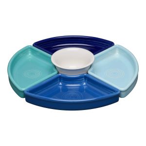 image shows Fiesta® 5-Piece 8.2" Entertaining Set | Coastal Blues  against a blank, white background