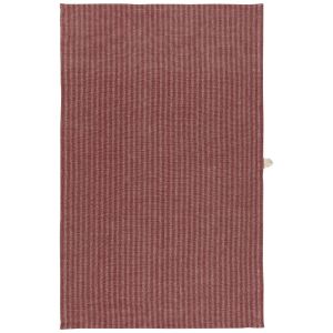 image shows Danica Heirloom Linen-Cotton Dishtowel | Wine Stripe  against a blank, white background