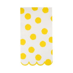  image shows My Mind's Eye 24-Piece Polka Dot Dinner Napkins | Yellow against a blank, white background