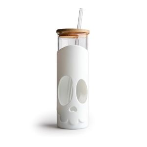 image shows OTOTO Glass Tumbler with Straws | Bonesy against a blank, white background