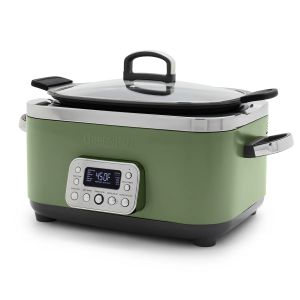 image shows GreenPan Elite 14-in-1 6-Quart Slow Cooker | Sage Green against a blank, white background
