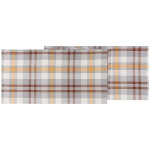 Now Designs Second Spin Recycled 14" x 72" Table Runner | Maize Plaid