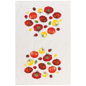 image shows Now Designs by Danica Printed Terry Dishtowel | Heirloom Tomatoes against a blank, white background  