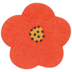 image shows Danica Jubilee Felted Wool Trivet | Poppy against a blank, white background